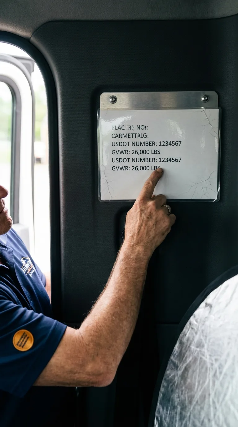 USDOT licensing placard verification in Grundy